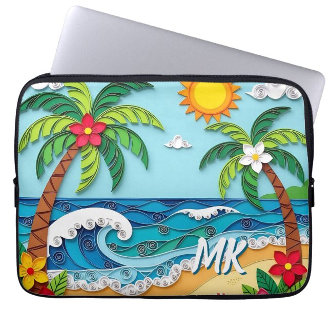 Housse Pour Ordinateur Portable Palmiers sur la Plage Personnalisés (Devant)