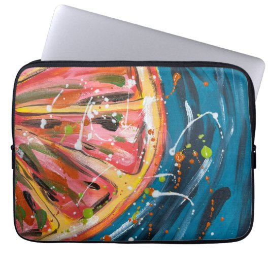 Housse Pour Ordinateur Portable Pamplemousse Art Fruit Vibrant (Devant)