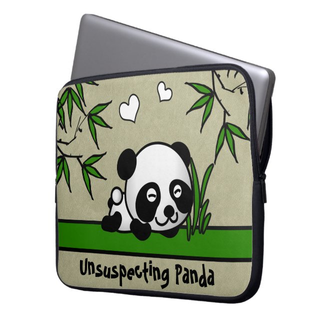 Housse Pour Ordinateur Portable Panda confiant (devant gauche)