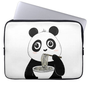 Housse Pour Ordinateur Portable Panda Cute Manger Des nouilles Udon
