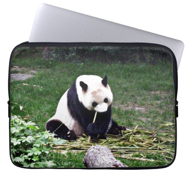 Housse Pour Ordinateur Portable Panda mangeant le bambou (Devant)