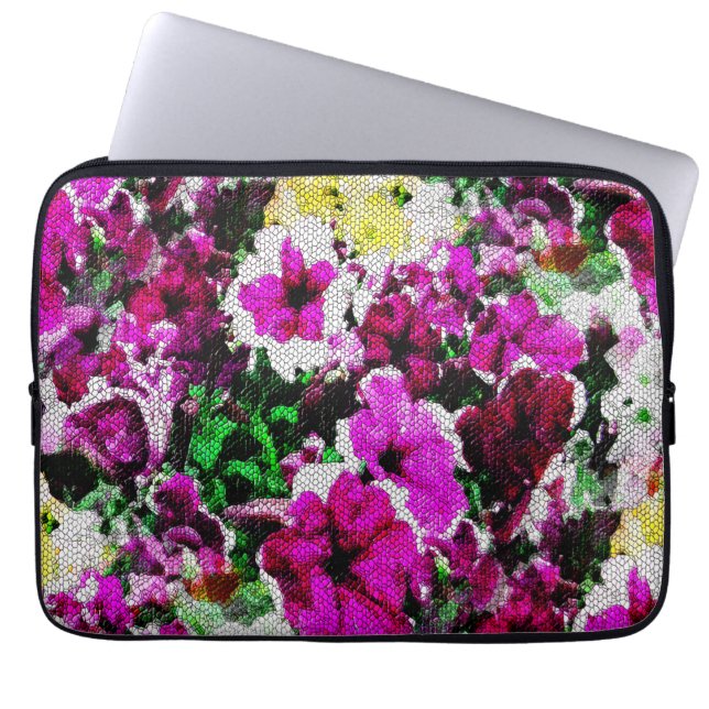 Housse Pour Ordinateur Portable Pansies brodées... (Devant)
