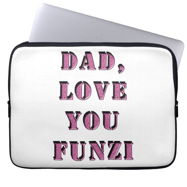 HOUSSE POUR ORDINATEUR PORTABLE PAPA, AIME-TOI FUNZI 1 (Devant)