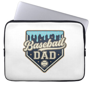 Housse Pour Ordinateur Portable Papa Baseball Drippy Plaque de Base Vintage Vector