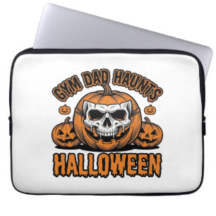 Housse Pour Ordinateur Portable Papa Gymnastique Halloween Citrouille Vintage Crân
