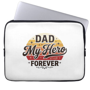 Housse Pour Ordinateur Portable Papa Mon Héros Pour Toujours Rétro Vintage Design