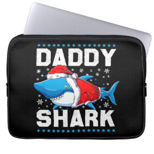 Housse Pour Ordinateur Portable Papa Requin Santa Fête des Pères