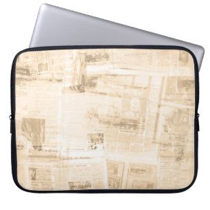 Housse Pour Ordinateur Portable Papier écaillé : vieil arrière - plan de journal.