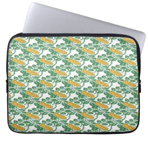 Housse Pour Ordinateur Portable Papier peint floral Art Nouveau Green Buttcup