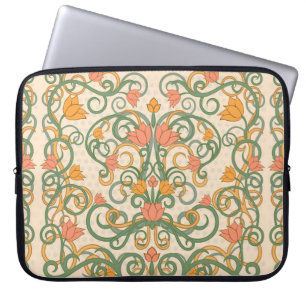 Housse Pour Ordinateur Portable Papier peint floral de style Art nouveau, Vintage