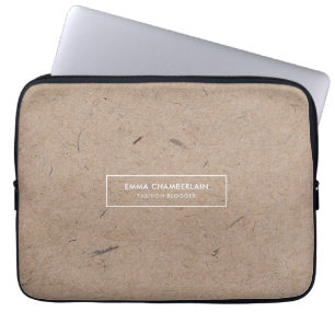 Housse Pour Ordinateur Portable Papier rustique minimaliste moderne