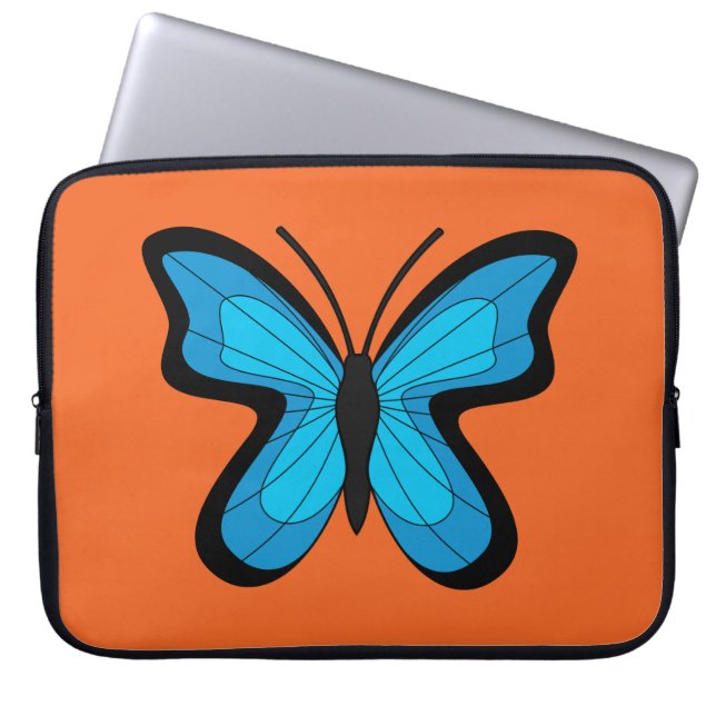 Housse Pour Ordinateur Portable Papillon bleu (Devant)