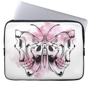 Housse Pour Ordinateur Portable Papillon crâne