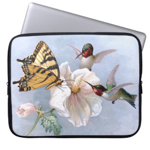 Housse Pour Ordinateur Portable Papillon et colibris