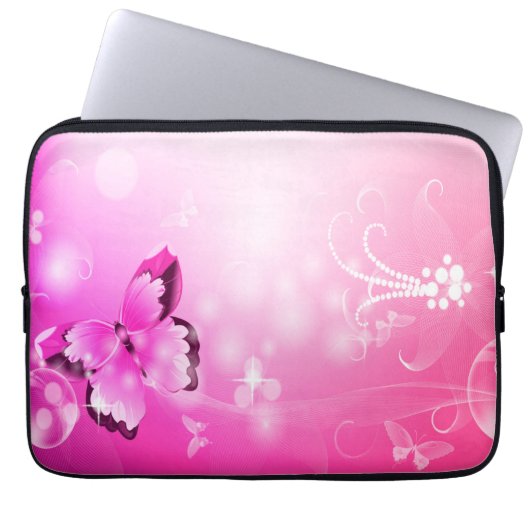 Housse Pour Ordinateur Portable Papillon magenta (Devant)