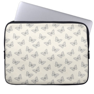Housse Pour Ordinateur Portable Papillon motif d'art linéaire