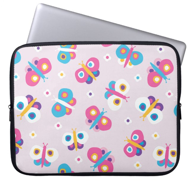 Housse Pour Ordinateur Portable Papillon rose motif (Devant)