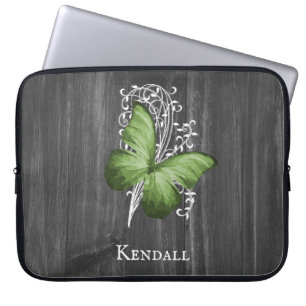 Housse Pour Ordinateur Portable Papillon rustique vert Sleeve pour ordinateur port