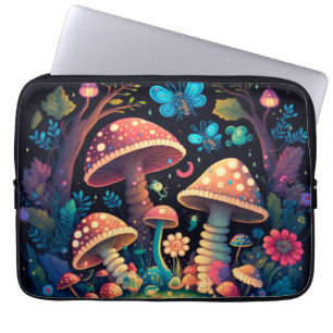 Housse Pour Ordinateur Portable Papillons aux champignons magiques