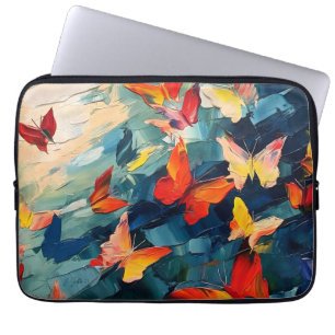 Housse Pour Ordinateur Portable Papillons en Mouvement – Vol Abstrait Expressif