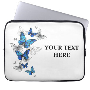 Housse Pour Ordinateur Portable Papillons volants bleus Morpho