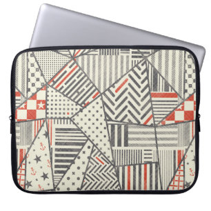Housse Pour Ordinateur Portable Paquet abstrait sans couture aux couleurs rétro. E