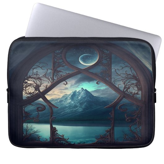 Housse Pour Ordinateur Portable Par la fenêtre Lune (Devant)
