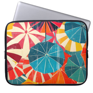 Housse Pour Ordinateur Portable Parapluie Rétro Jour de Pluie Pop Art