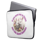 Housse Pour Ordinateur Portable Parlez de lapins amusants (devant gauche)