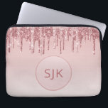 Housse Pour Ordinateur Portable Parties scintillant de séchage Rose Rose or Monogr<br><div class="desc">Blush Pink - Rose Gold Faux Parties scintillant à goutte et Élégant Coque d'ordinateur portable Monogram. Ce coque monogrammé peut être customisé pour inclure votre nom initial et prénom.</div>
