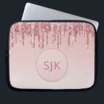 Housse Pour Ordinateur Portable Parties scintillant de séchage Rose Rose or Monogr<br><div class="desc">Blush Pink - Rose Gold Faux Parties scintillant à goutte et Élégant Coque d'ordinateur portable Monogram. Ce coque monogrammé peut être customisé pour inclure votre nom initial et prénom.</div>