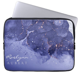 Housse Pour Ordinateur Portable Parties scintillant d'encre couleur violet foncé p