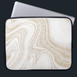 Housse Pour Ordinateur Portable Parties scintillant d'or en marbre blanc moderne e<br><div class="desc">Parties scintillant d'ordinateur portable chic moderne en marbre blanc</div>