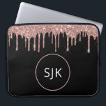 Housse Pour Ordinateur Portable Parties scintillant Drives Blush Rose Or Monogramm<br><div class="desc">Blush Pink - Rose Gold et Black Faux Parties scintillant et Sparkle Elegant Monogrammed Initials Coque. Ce coque peut être customisé pour inclure votre nom initial et prénom.</div>