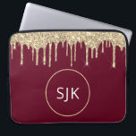 Housse Pour Ordinateur Portable Parties scintillant Drives Bourgogne Gold Girly Mo<br><div class="desc">Parties scintillant de luxe Gold et Red Faux Bourgogne et Coque d'Initiales Monogrammes Élégantes. Ce coque peut être customisé pour inclure votre nom initial et prénom.</div>