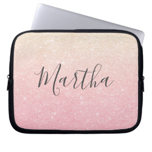 Housse Pour Ordinateur Portable Parties scintillant en or rose élégante à pente do