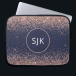 Housse Pour Ordinateur Portable Parties scintillant or bleu bleu bleu rose marine<br><div class="desc">Blush Pink - Rose Gold et Marine Blue Faux Parties scintillant et Élégant Paraphe Monogrammed Initials Coque. Ce coque peut être customisé pour inclure votre nom initial et prénom.</div>