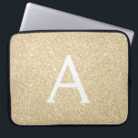 Housse Pour Ordinateur Portable Parties scintillant Or de luxe et Monogramme étinc<br><div class="desc">Parties scintillant Gold Faux de luxe et Coque Monogramme élégant étincelant. Ce coque peut être customisé pour inclure votre nom initial et prénom.</div>