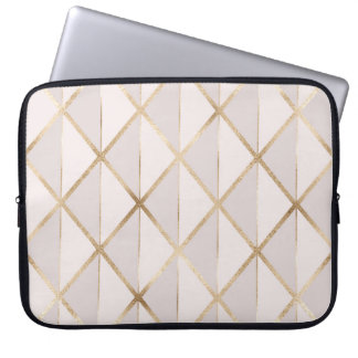 Housse Pour Ordinateur Portable Parties scintillant or, motif rhombus géométrique.