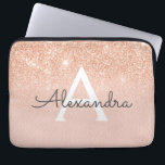 Housse Pour Ordinateur Portable Parties scintillant or rose et monogramme étincela<br><div class="desc">Glam Rose Gold Ombre Faux Parties scintillant et Sparkle Moderne et élégant Coque Monogram. Ce coque peut être customisé pour inclure votre nom initial et prénom.</div>