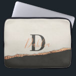 Housse Pour Ordinateur Portable parties scintillant or rose noir rose moderne mono<br><div class="desc">parties scintillant or rose rose noir,  or rose noir monogramme moderne nom cadeau</div>