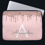 Housse Pour Ordinateur Portable Parties scintillant or rose rose vierge Étincelle<br><div class="desc">Rose Bleu - Rose Gold Faux Dripping Parties scintillant Fille moderne et élégant et Élégant Coque Monogramme Élégant. Ce coque peut être customisé pour inclure votre nom initial et prénom.</div>