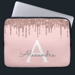 Housse Pour Ordinateur Portable Parties scintillant or rose rose vierge Étincelle<br><div class="desc">Rose Bleu - Rose Gold Faux Dripping Parties scintillant Fille moderne et élégant et Élégant Coque Monogramme Élégant. Ce coque peut être customisé pour inclure votre nom initial et prénom.</div>