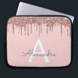 Housse Pour Ordinateur Portable Parties scintillant or rose rose vierge Étincelle<br><div class="desc">Rose Bleu - Rose Gold Faux Dripping Parties scintillant Fille moderne et élégant et Élégant Coque Monogramme Élégant. Ce coque peut être customisé pour inclure votre nom initial et prénom.</div>