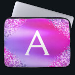 Housse Pour Ordinateur Portable Parties scintillant rose pourpre et monogramme éti<br><div class="desc">Parties scintillant violet et rose Faux et Coque de monogramme élégant à huile métallique étincelante. Ce coque peut être customisé pour inclure votre nom initial et prénom.</div>