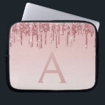 Housse Pour Ordinateur Portable Parties scintillant rose Rose or et Monogramme éti<br><div class="desc">Blush Pink - Rose Gold Faux Parties scintillant à goutte et Élégant Coque d'ordinateur portable Monogram. Ce coque monogrammé peut être customisé pour inclure votre nom initial et prénom.</div>