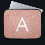Housse Pour Ordinateur Portable Parties scintillant rose Rose or et Monogramme éti<br><div class="desc">Parties scintillant Rose Rose Gold Faux et Coque Monogramme élégant étincelant. Ce coque peut être customisé pour inclure votre nom initial et prénom.</div>