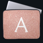 Housse Pour Ordinateur Portable Parties scintillant rose Rose or et Monogramme éti<br><div class="desc">Parties scintillant Rose Rose Gold Faux et Coque Monogramme élégant étincelant. Ce coque peut être customisé pour inclure votre nom initial et prénom.</div>