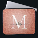 Housse Pour Ordinateur Portable Parties scintillant rose Rose or Étincelle Script<br><div class="desc">Parties scintillant rose Rose or Sparkle Script Monogramme Ordinateur Portable</div>