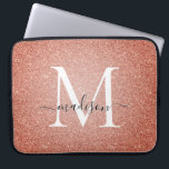 Housse Pour Ordinateur Portable Parties scintillant rose Rose or Étincelle Script<br><div class="desc">Parties scintillant rose Rose or Sparkle Script Monogramme Ordinateur Portable</div>